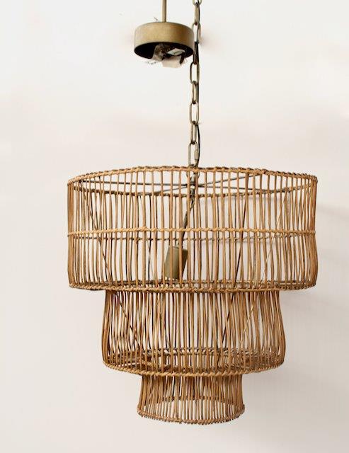 Rattan 3 Tier Hanging Light